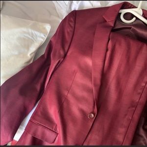 burgundy suit